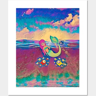 Mermaid fish sea gift Posters and Art